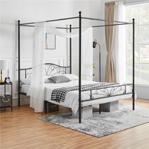 Metal canopy store queen bed frame